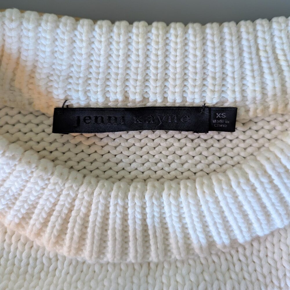 Jenni Kayne chunky crewneck cotton sweater in ivory white Size XS NWOT - Picture 4 of 11